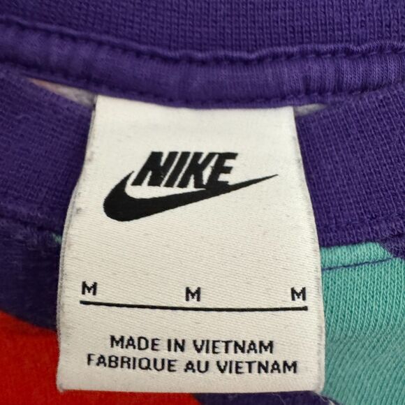 Nike Sportswear Airloom LS Fleece Cropped Sweatshirt MEDIUM Over Size Purple Red - Picture 7 of 9